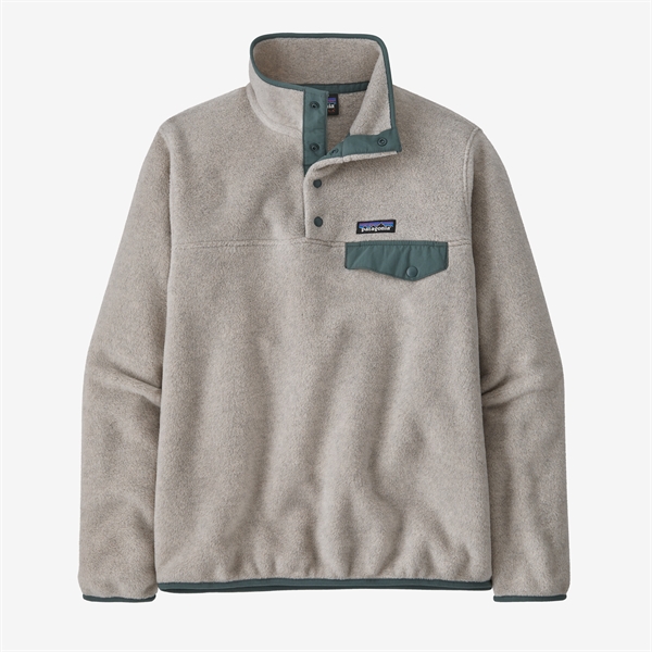 Patagonia Womens LW Synch Snap-T Fleece - Oatmeal Heather/Nouveau Green